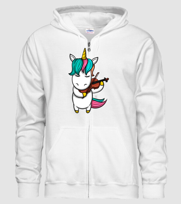 Unicorn Violin model alb pe tricou