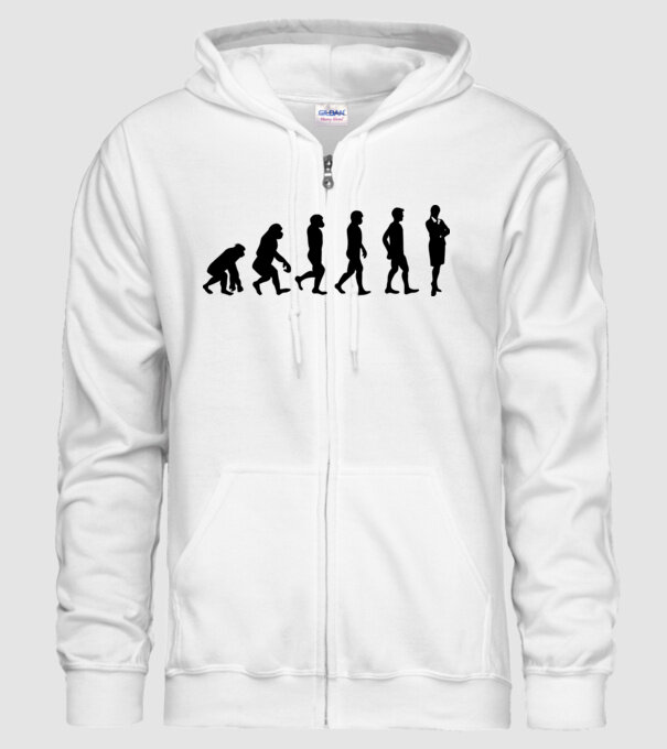 Evoluție femeie de afaceri model alb pe tricou