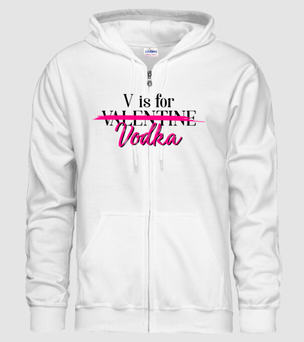 V for Vodka model alb pe tricou