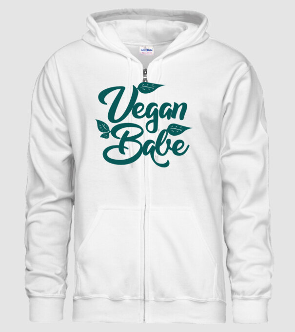 Vegan Babe model alb pe tricou