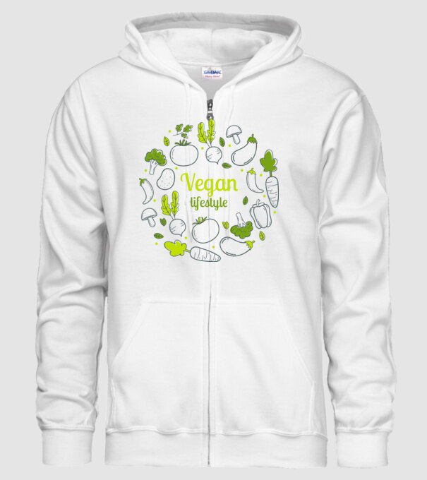 vegan lifestyle model alb pe tricou