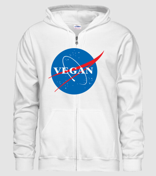 vegan nasa model alb pe tricou