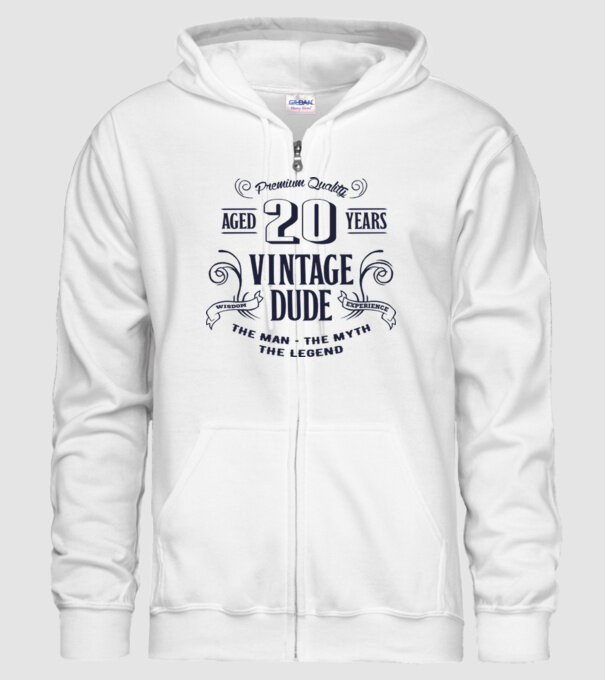 Vintage Dude - 20 model alb pe tricou
