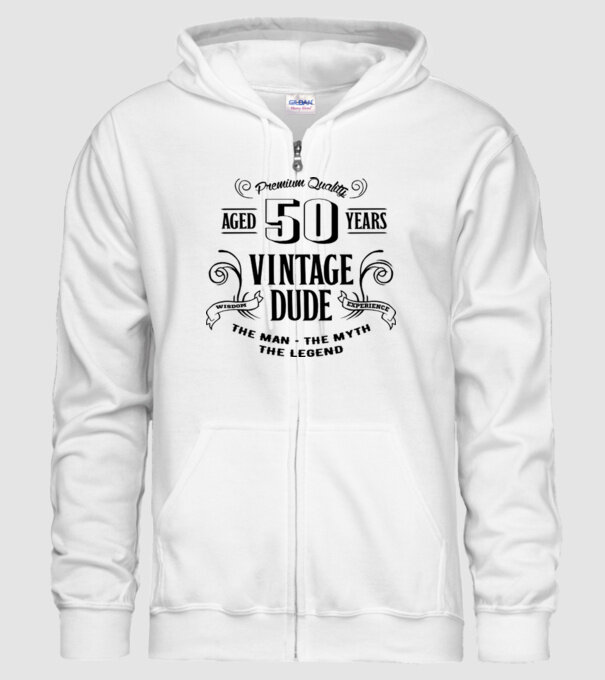 Vintage Dude - 50 model alb pe tricou