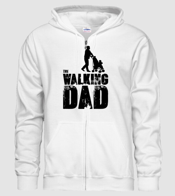 Walking dad model alb pe tricou