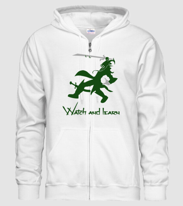 Watch and learn model alb pe tricou