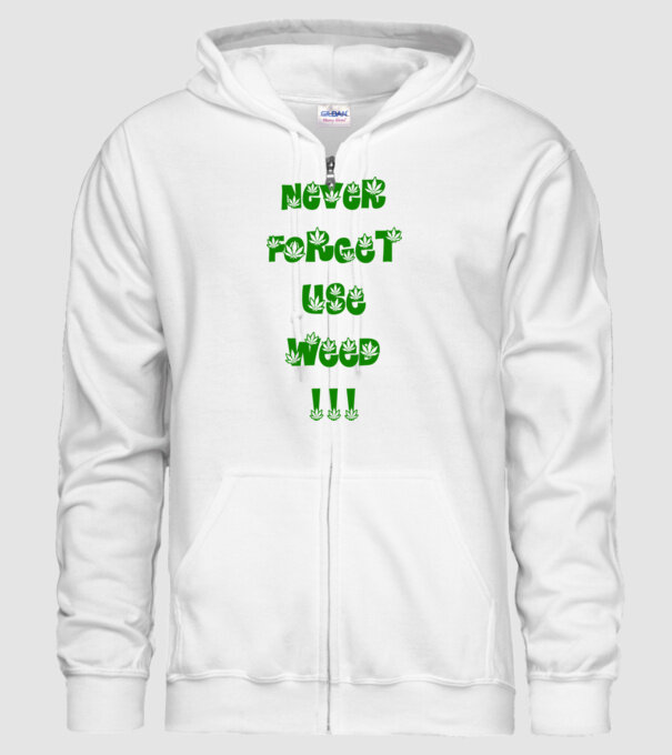 Weed model alb pe tricou
