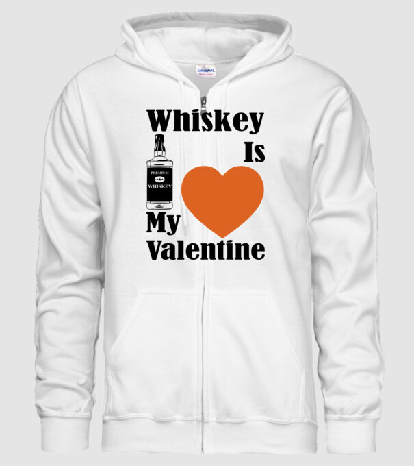 Whiskey Valentine model alb pe tricou