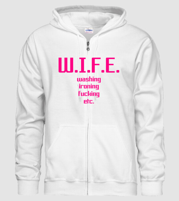 WIFE 3 model alb pe tricou