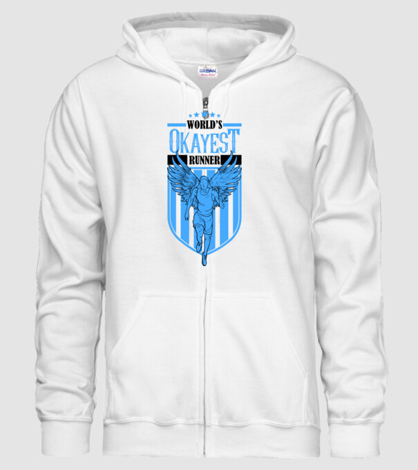 World okayest runner model alb pe tricou