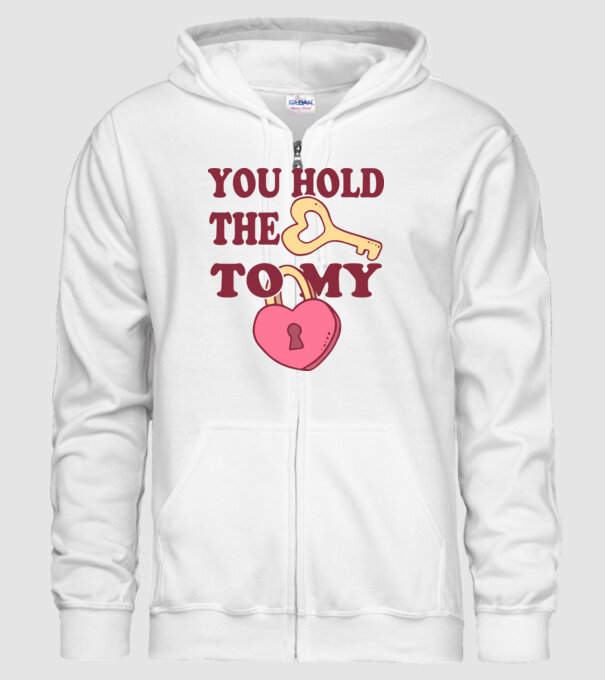 you hold the key to my heart model alb pe tricou