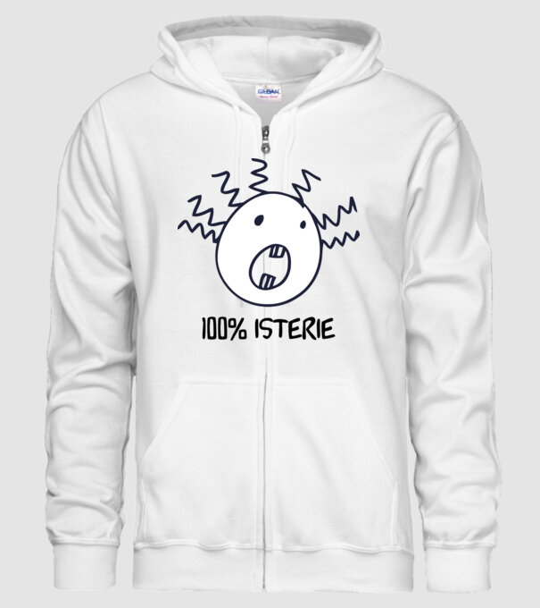 100% isterie model alb pe tricou