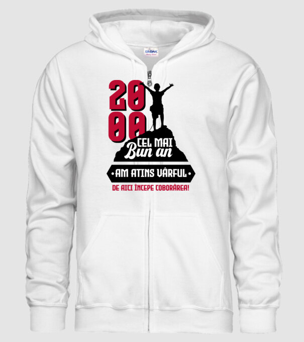 2000 cel mai bun an. Am atins vârful, de aici începe coborârea. model alb pe tricou