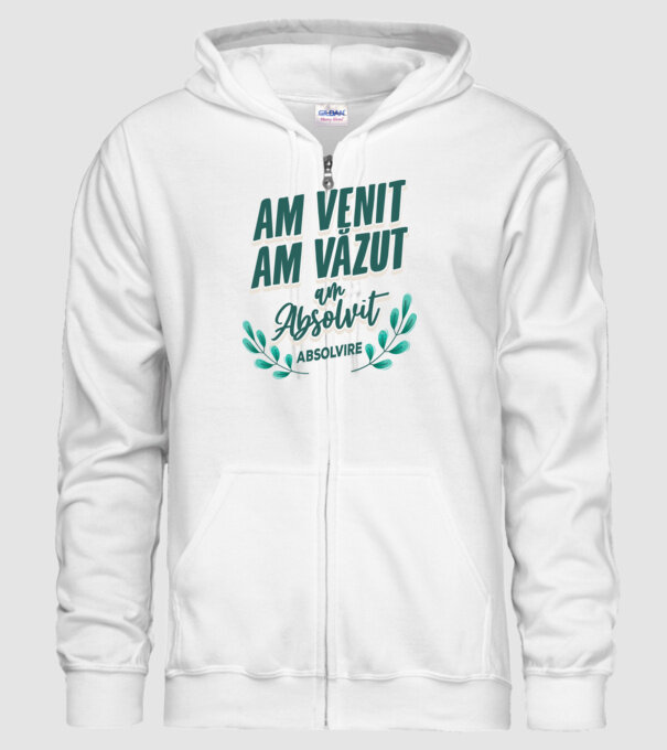 Absolvire model alb pe tricou