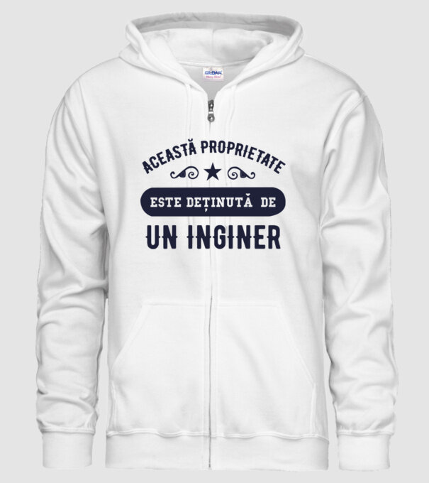Această proprietate este deținută de un inginer model alb pe tricou
