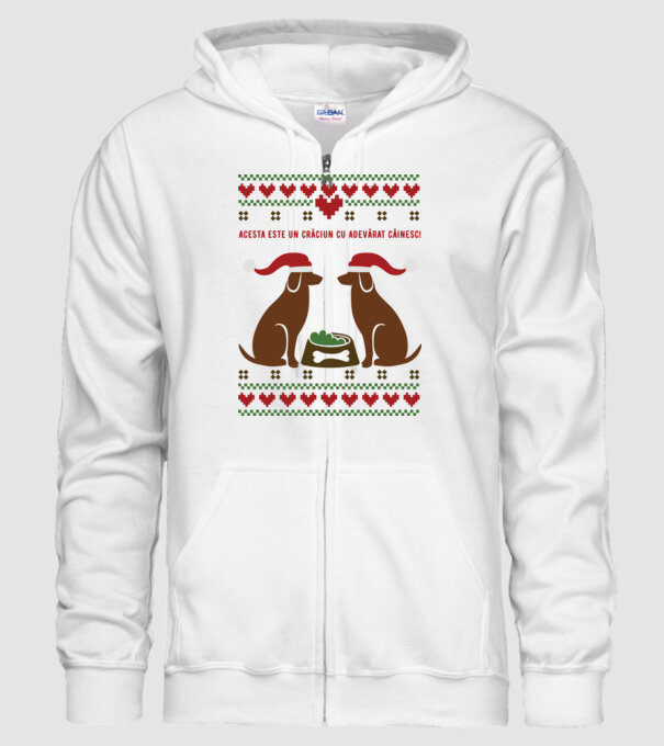 acesta este un Crăciun cu adevărat câinesc! model alb pe tricou