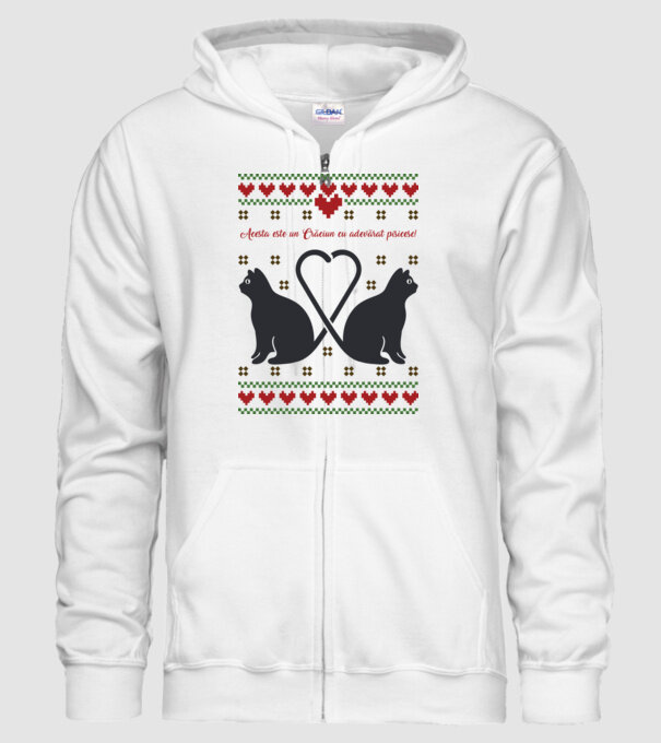 acesta este un Crăciun cu adevărat pisicesc model alb pe tricou