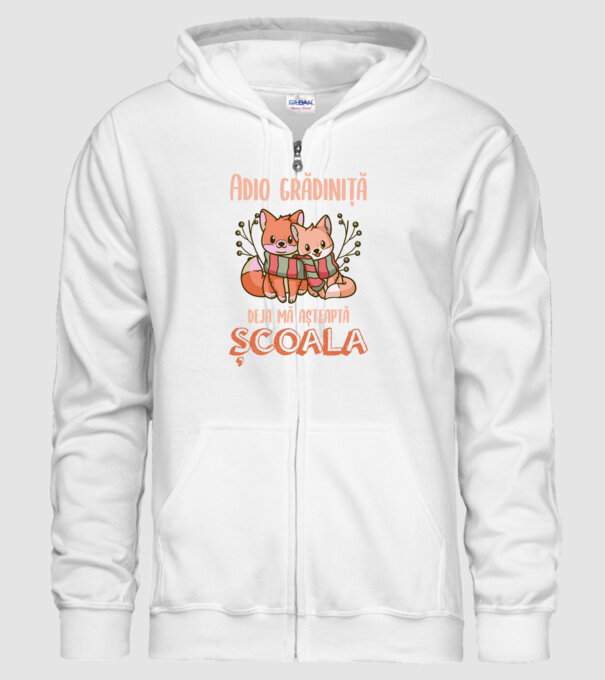 Adio grădiniță, deja mă așteaptă școala model alb pe tricou