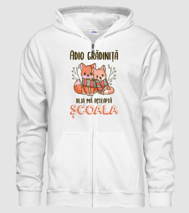 Adio grădiniță, deja mă așteaptă școala model alb pe tricou