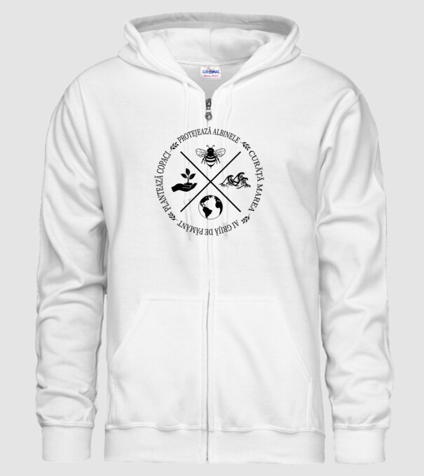 Ai grijă de Pământ model alb pe tricou
