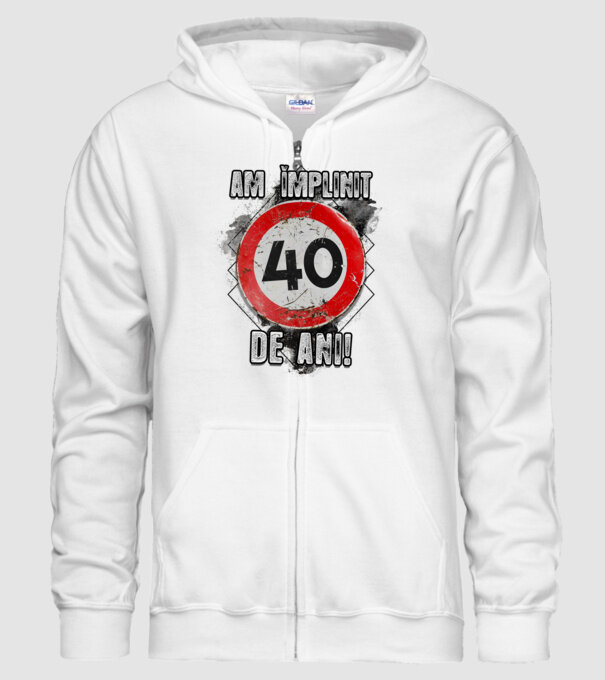 Am împlinit 40 de ani! model alb pe tricou