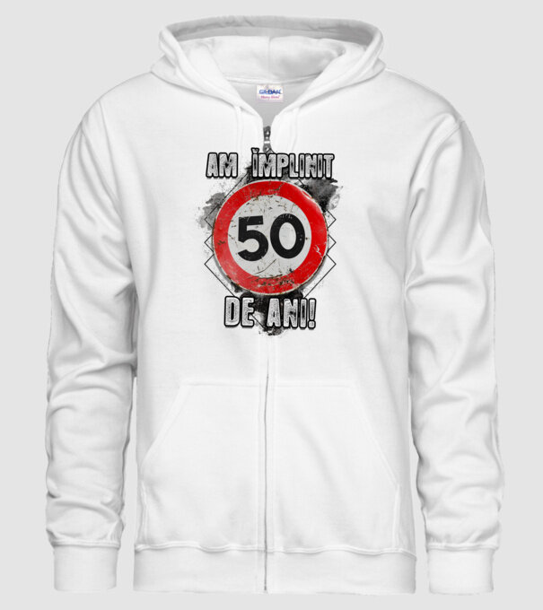 Am împlinit 50 de ani! model alb pe tricou