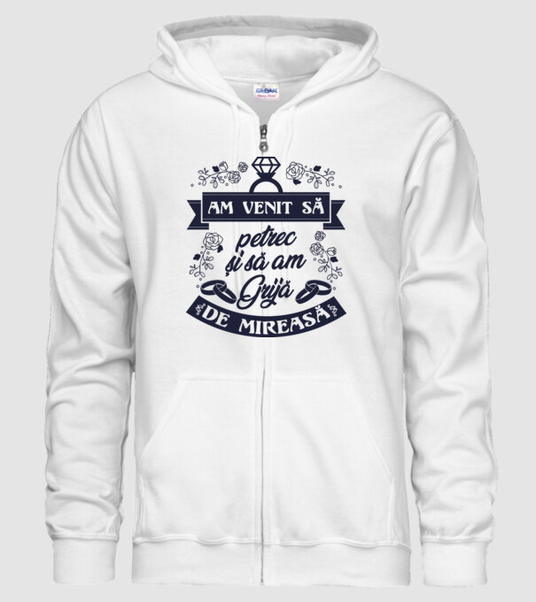 am venit să petrec și să am grijă de mireasă model alb pe tricou