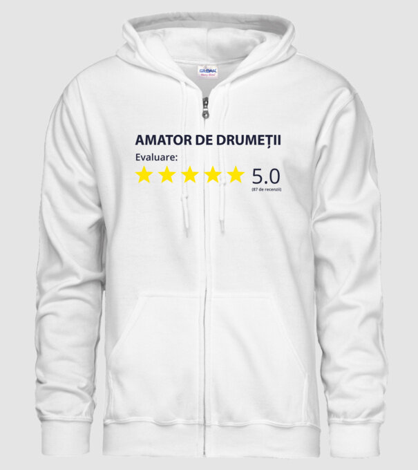 amator de drumeții evaluare model alb pe tricou