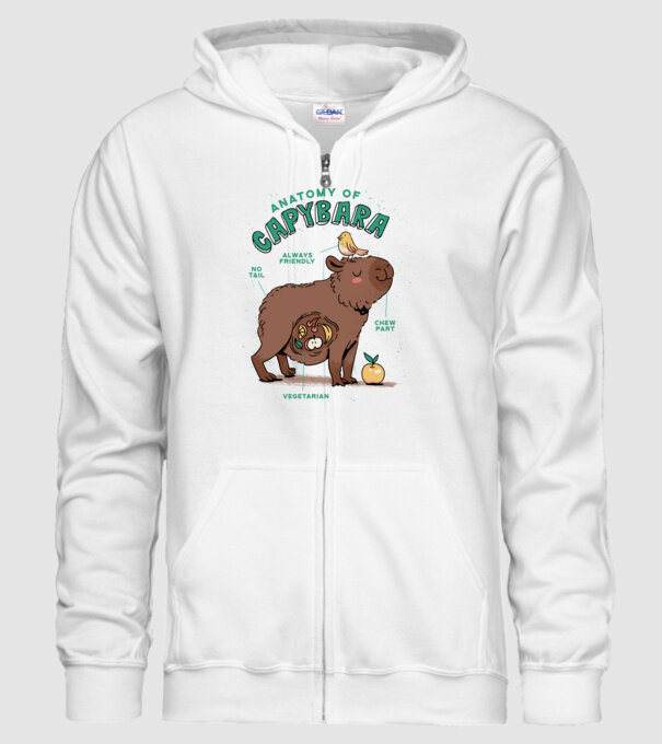 Anatomy of Capybara model alb pe tricou