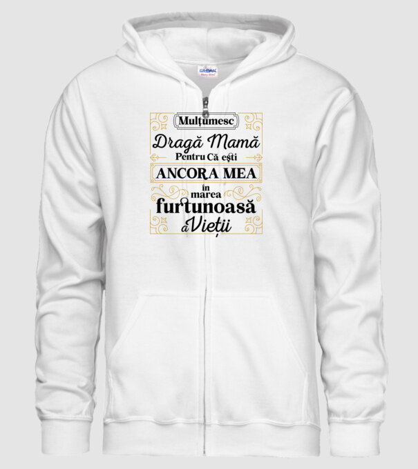 Ancora mea model alb pe tricou