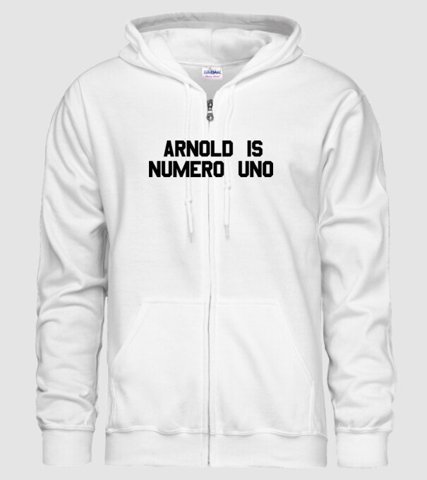 Arnold is Numero Uno model alb pe tricou