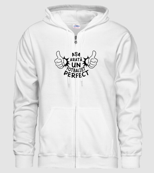 Așa arată un FOTBALIST perfect model alb pe tricou