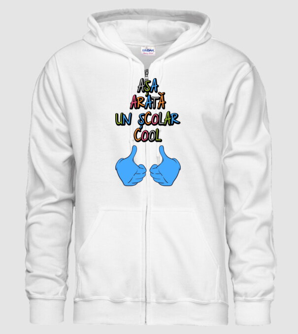 așa arată un școlar cool model alb pe tricou
