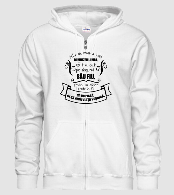 Atât de mult a iubit Dumnezeu lumea model alb pe tricou