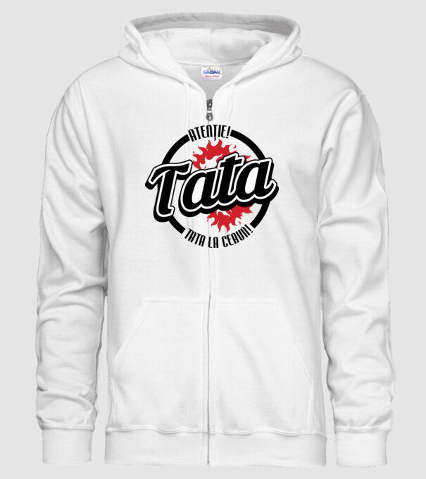 Atenție! Tata la ceaun! model alb pe tricou