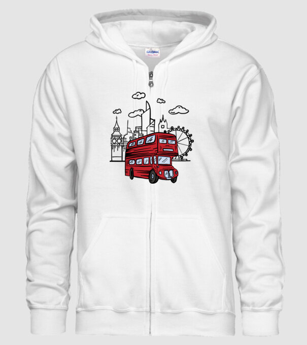 Autobuze model alb pe tricou