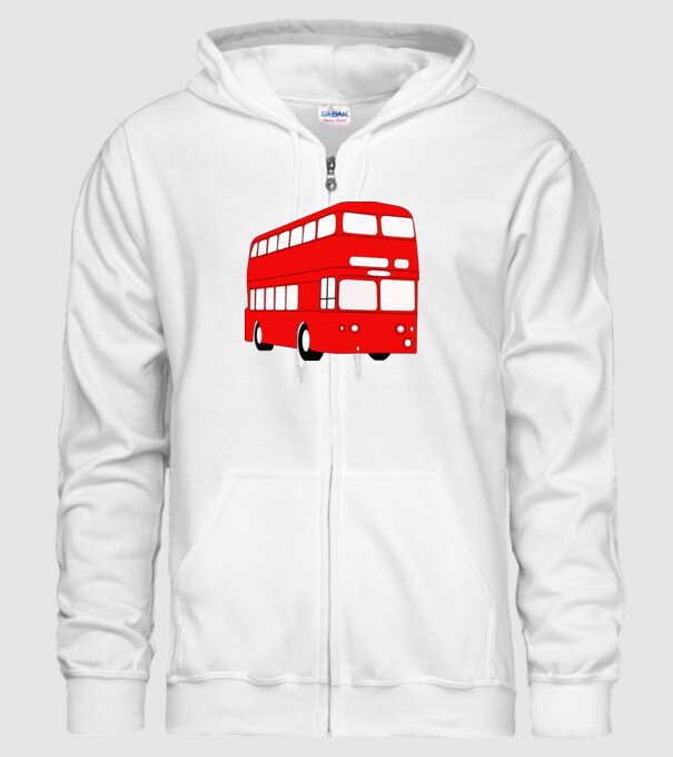 Autobuze model alb pe tricou