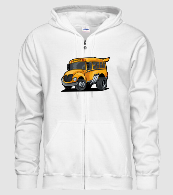 Autobuze model alb pe tricou