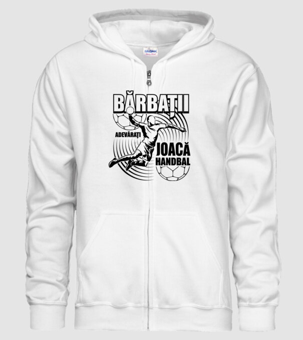 Bărbații adevărați joacă handbal model alb pe tricou