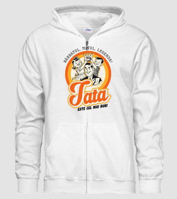 Bărbatul, mitul, legenda! Tata este cel mai bun! model alb pe tricou