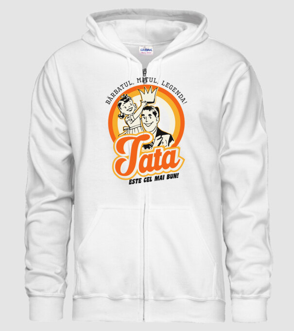 Bărbatul, mitul, legenda! Tata este cel mai bun! model alb pe tricou