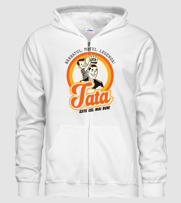 Bărbatul, mitul, legenda! Tata este cel mai bun! model alb pe tricou