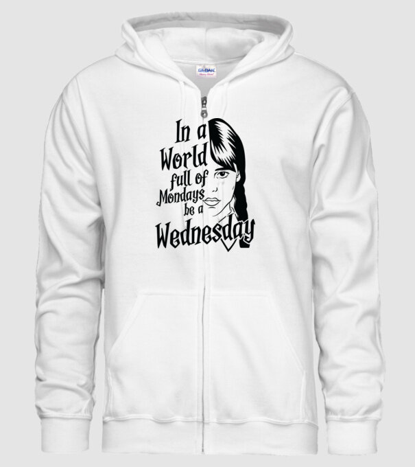 Be a Wednesday model alb pe tricou