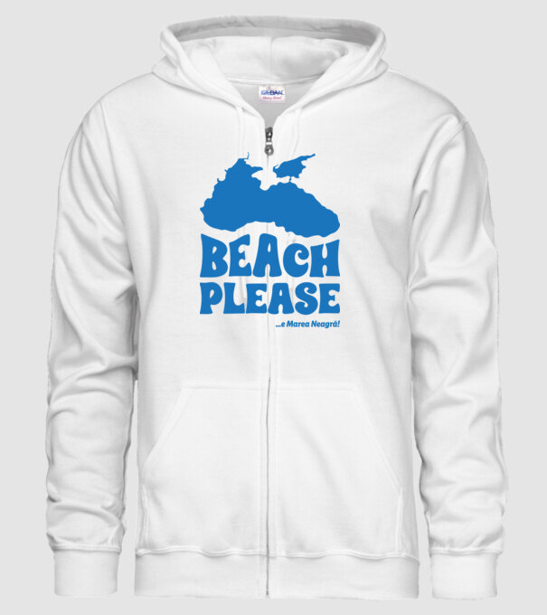 Beach please, e Marea Neagră! model alb pe tricou