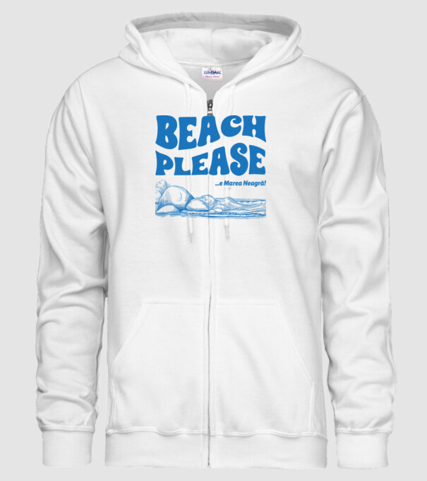 Beach please, e Marea Neagră! model alb pe tricou