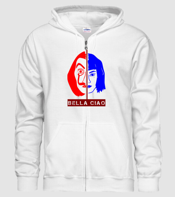 bella ciao tokyo model alb pe tricou