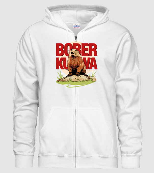 BOBER model alb pe tricou