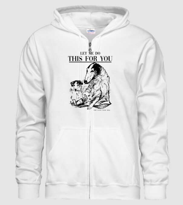 BORZOI Elagant model alb pe tricou