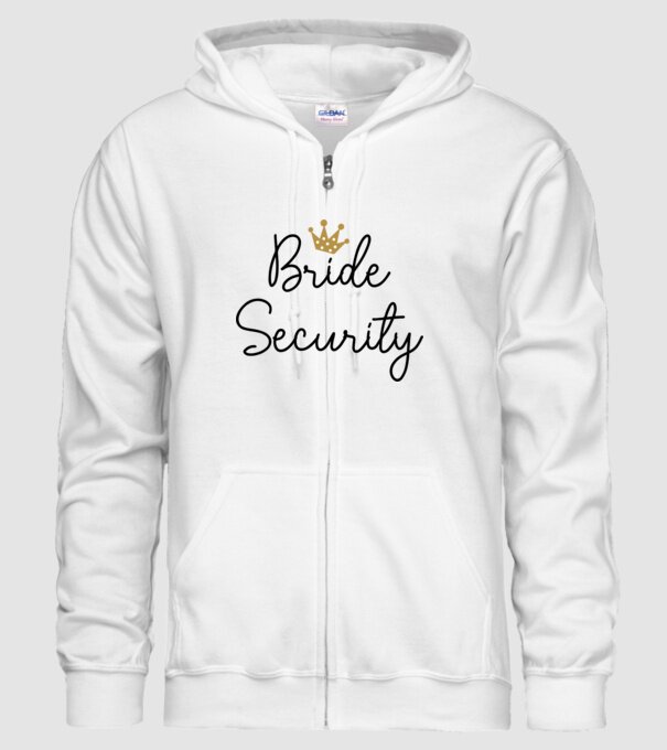 Bride Security model alb pe tricou