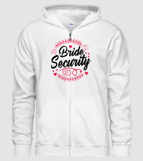 Bride Security model alb pe tricou